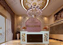 New European-style wood baking lacquered beauty salon reception desk Arc Carved Flower Counter Clothing Shop Front Desk Bar