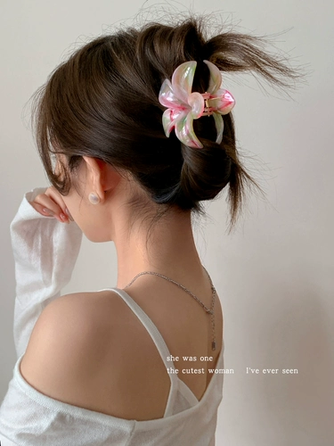 Smudged Frangipani Hair Clip Clip Женский 2025 новый стиль задняя голова блюдо для волос зажима для волос с зажинимым зажимом для волос головной убор