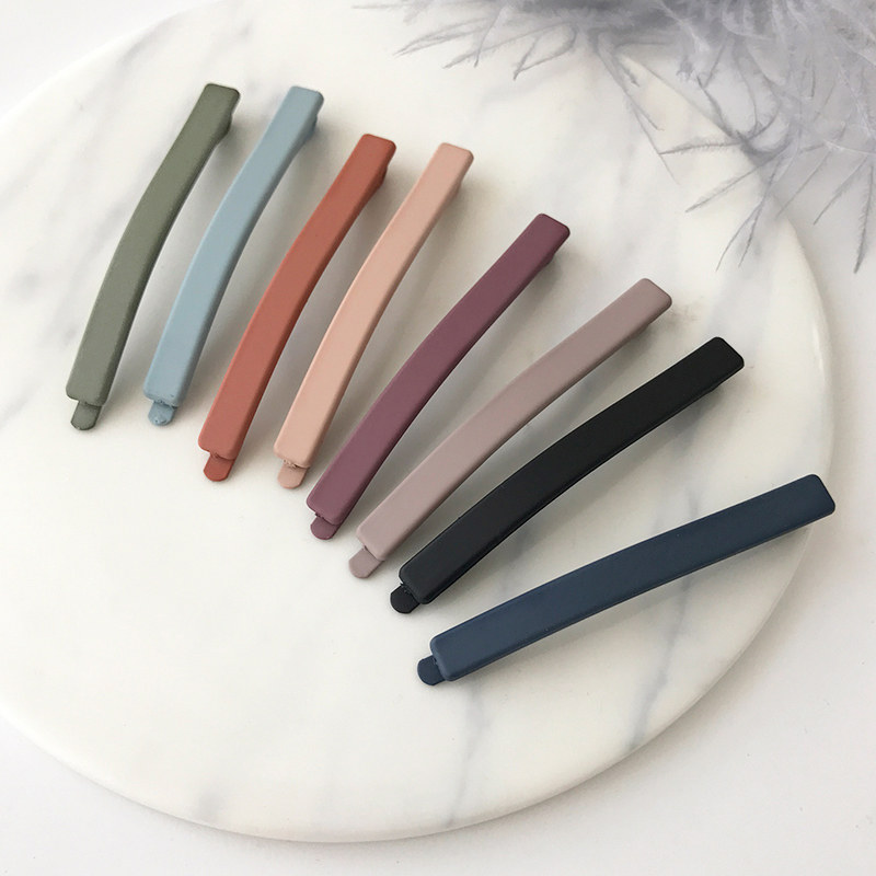 Morandi color hairpin female Korean simple word hairpin net red all-match browsing seaside clip frosted clip headwear