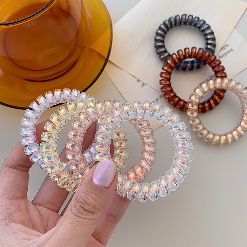 Mermaid hair ring hair rope girl small very fine Korean version of net red rubber band transparent hair tie head rope