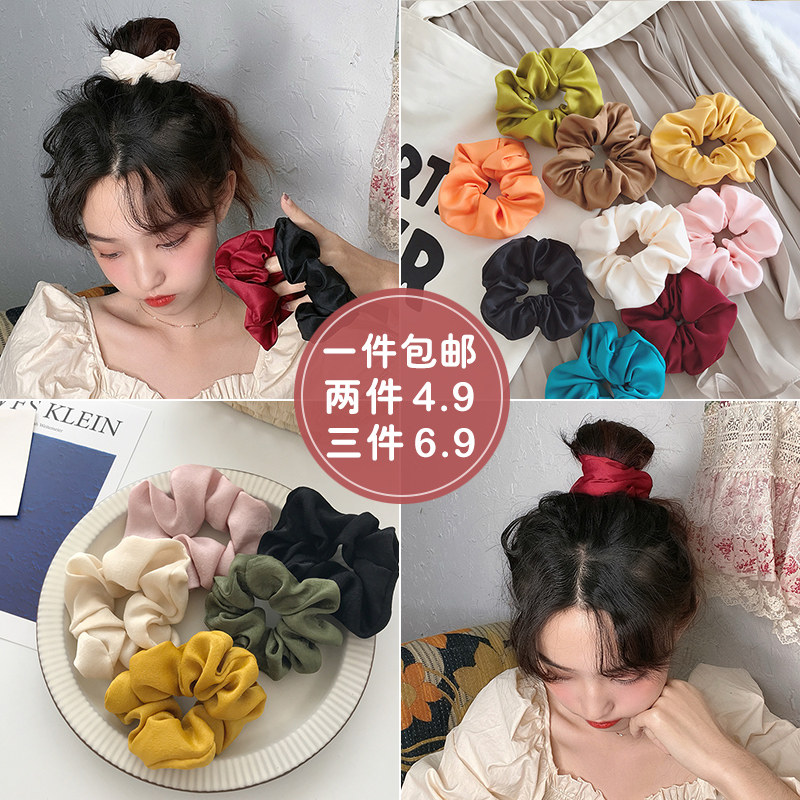 Meatball head net red hair rope tie scalp tendon pig large intestine hair circle Female ins wind simple temperament sausage hair circle hair band