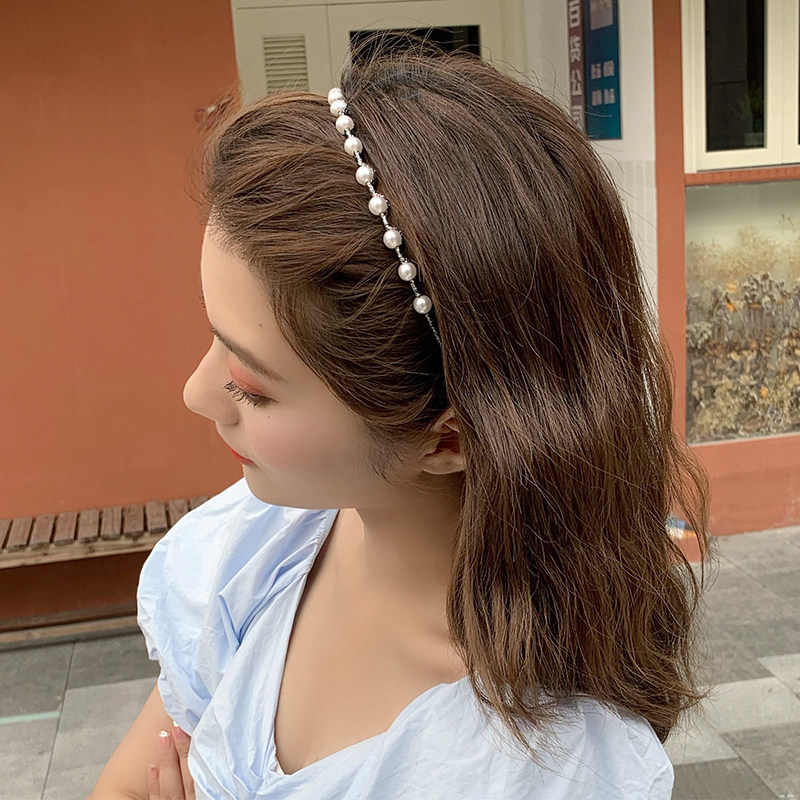 Summer hairpin headband pearl girl going out summer 2020 new hairpin retro French super fairy headdress