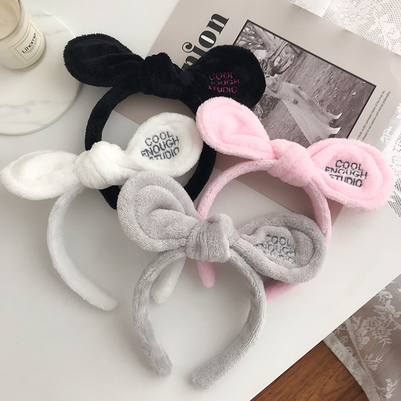 Korean rabbit ears net red shaking sound face hair band female hair card pressure hair headband hair accessories Hair cave Korean version of cute headdress