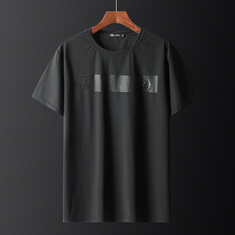 Large-size short-sleeved t-shirt male ice wire dry half-sleeve overweight tide fat man loose leisure sports clothes