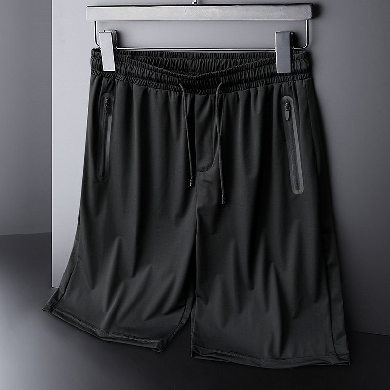 Ice silk speed dry casual pants male silk slip cool and super slim 100 lap elastic pants plus fattening up summer 50% shorts male