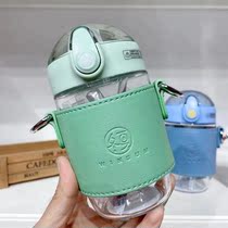 Winter and summer childrens drop-proof straw cup Warm baby learning drinking cup out of the strap kindergarten kettle
