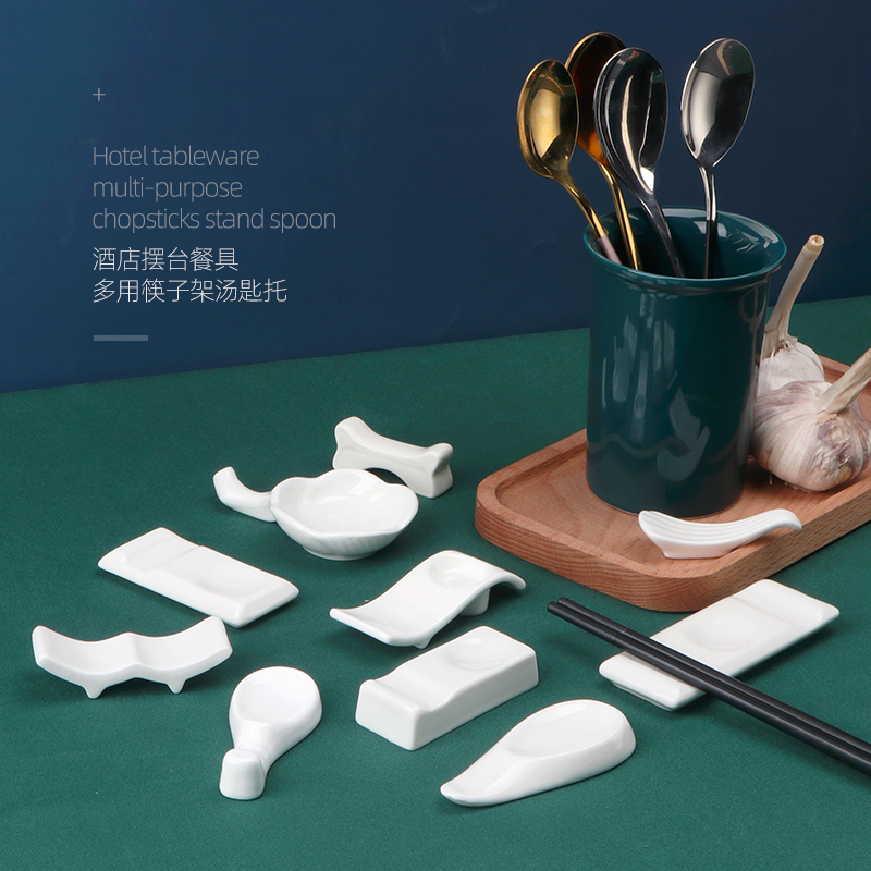 The ceramic small depository square table for putting chopsticks on the square table Put Chopsticks Care Home Hotel Chopsticks Rack Chopsticks Creative Chopstick Pillow