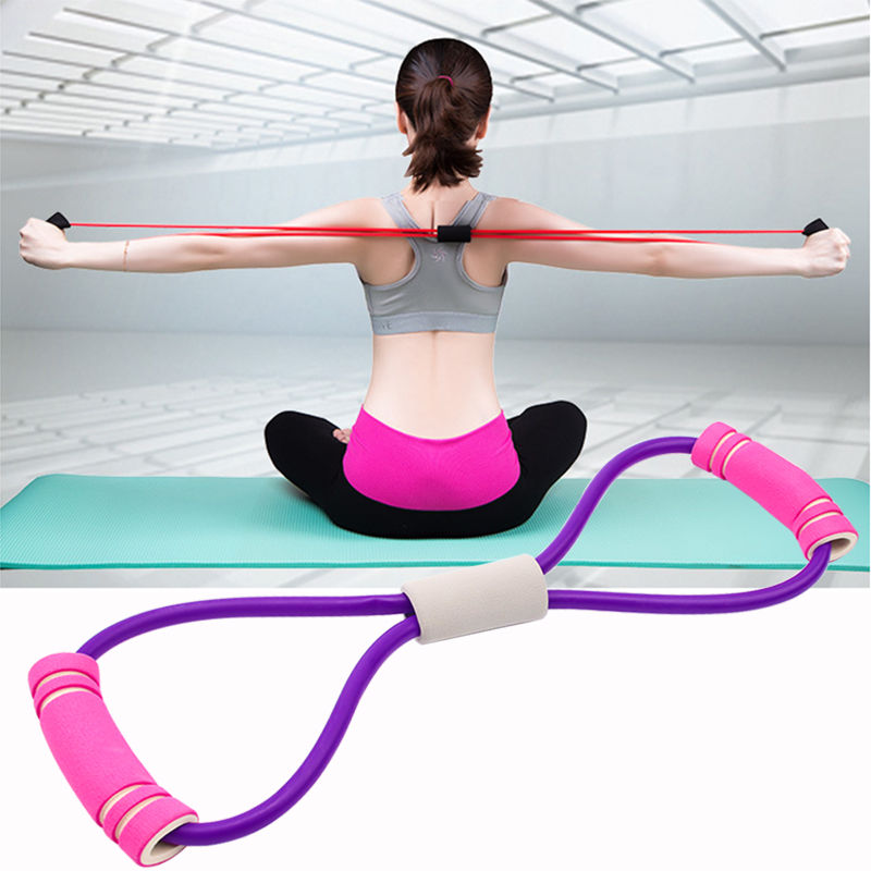 8 word chest expansion pull device stretch rope arm straight back chest stretching rope Yoga rope Home exercise fitness device