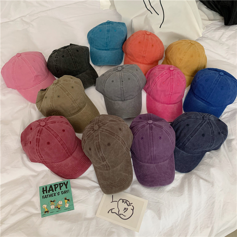 2021 Korean version wild retro old washed baseball hat female street cowboy visor Japanese cap male