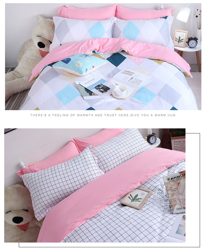 Da thân thiện với ba mảnh giường bông gia đình đơn ký túc xá 1,5m bốn 1,2m khăn trải giường chăn Mikasa - Bộ đồ giường bốn mảnh