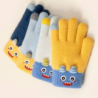 儿童手套冬季2025新款春秋男童女童五指全指小学生针织保暖手套