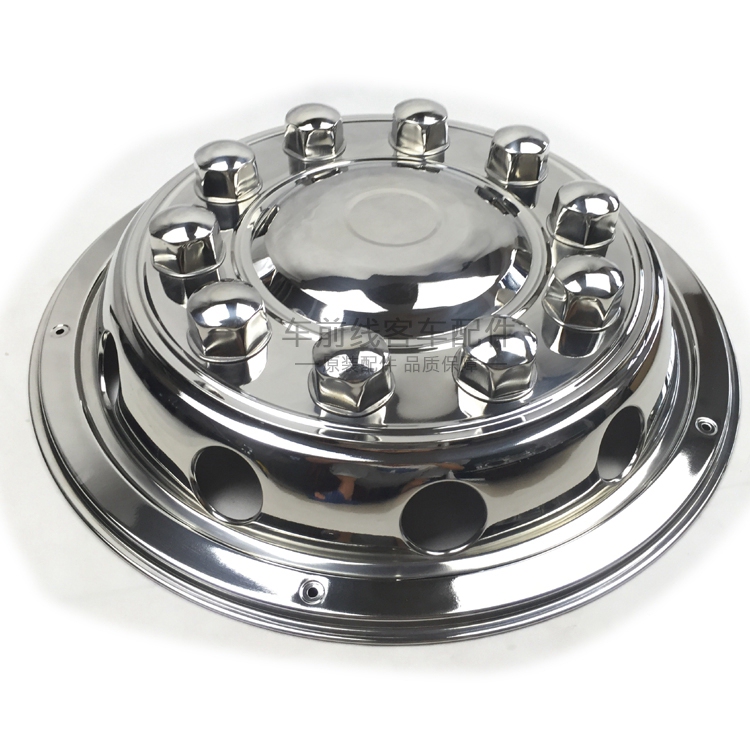 New 10-Hole Wheel Hub Cover Wheel Cover 22.5inch Luxury Full-Cover Passenger Car Truck Stainless Steel Modified Car Accessories