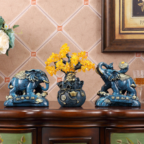 Elephant ornaments to attract wealth and water like a pair of housewarming new home opening gifts home living room TV wine cabinet decorations