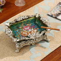 New European style retro creative hand-painted large ashtray living room coffee table decoration cigarette disc office luxury ornaments