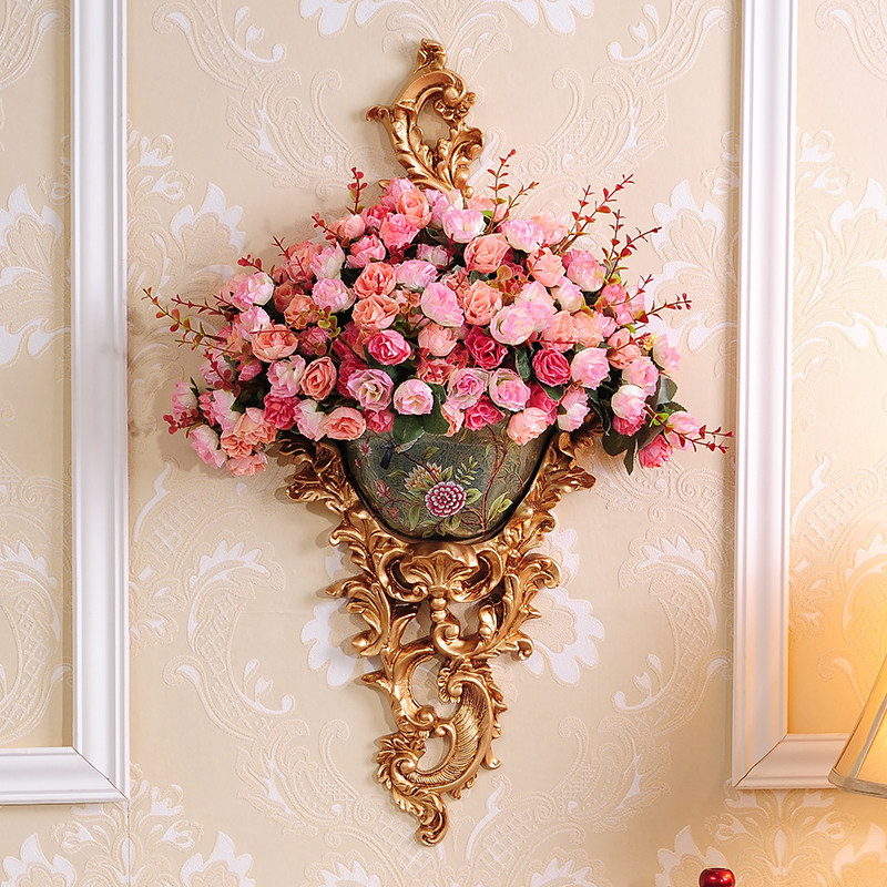 Eurostyle wall-mounted floral wall decoration Creativity Retro Home Wall Wall Hanging Living-room Background Wall Mounted Pendant Accessories