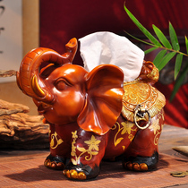 European luxury elephant tissue box ornaments mother and child elephant gift box luxury living room creative decorations ornaments