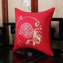 Living Room Sofa Leaning Pillow China Wind Headbed Cushions Office Embroidery Chinese Hold Pillow Waist Pillowcase With Core Backrest Cushion