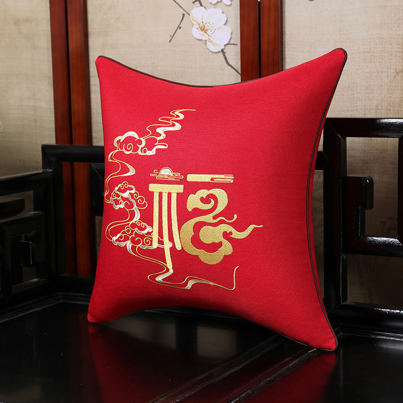 Chinese style pillow living room embroidery mahogany sofa pillow cover cushion Chinese style lumbar pillow without core back cushion custom