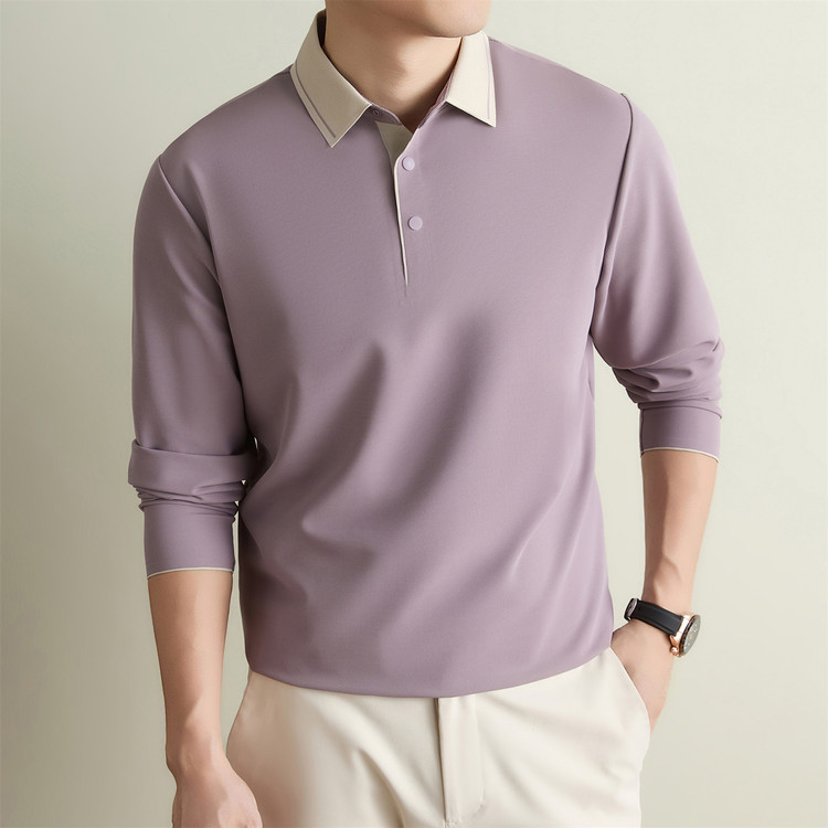 The Pinnacle of Men's Fashion! Old Money Style Business Casual Polo Shirt with a Turn-Down Collar, Men's Autumn and Winter Long-Sleeve T-Shirt The Pinnacle of Men's Fashion! Old Money Style Business Casual Polo Shirt with a Turn-Down Collar, Men's Autumn and Winter Long-Sleeve T-Shirt