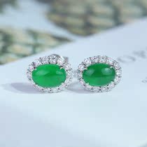 Customer Custom Leaf Floating recommended 18K gold Flowers Diamond Earnail with emerald