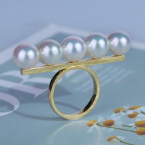 Customer Custom Leaf Floating recommended 18K gold platoon pearl ring natural sea water pearl Australian white