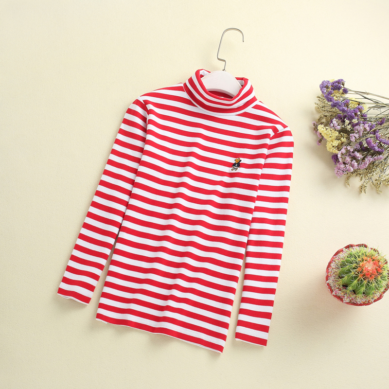 Trẻ em cổ cao chạm đáy áo bé trai mùa đông mặc dày trẻ em ấm bé cotton đồ lót bé gái áo thun dài tay quần áo trẻ em