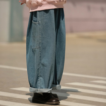 Small taller waist with lean broadlegs Jeans Womens Day Ensemble Retro Straight Barrel Loose Feeling Old Daddy Pants Spring Autumn Bf