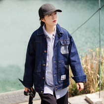 2021 denim coat women loose bf neutral Korean students spring and autumn tooling jacket salt fried street denim