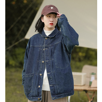 Denim Jacket Woman Spring Autumn New Vintage Vintage Vintage Student Jacket Harbor Wind Loose Design Feel Tooling Couple Blouse