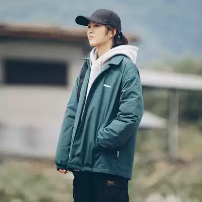 2020 winter tooling new couple down jacket loose coat print medium and long version slim coach jacket women tide