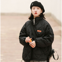 White duck suede small sub minimalist around down clothes woman short style collar winter light slim rhomboid g student warm jacket bf