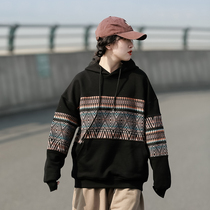 National Wind Power National Chauded Little crowdcap necropolis The men and womens day family retro student couples splicing and striking the spring and autumn jacket bf