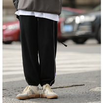 Spring Autumn Sports Pants Women Loose Bunches Slim-thin Japanese Ensemble Wide Leg High Waist Lovers Bf Casual Wear and Pants Student Tide