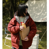 Upright Walking Down Clothing Women Street Loose even cap neutral Casual Warm Jacket Design stitching