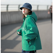 Day Series Retro Embroidery Tooling Lian Hat Jacket Woman Spring Autumn Trend Easy Assault Clothes Half Zip Sleeve Head Jacket Bf