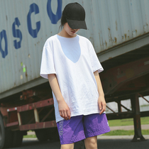 Solid color T-shirt womens short-sleeved large version simple oversize loose bf wind neutral base cool net red clothes