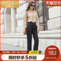 Millada commuter OL fashionable trousers 2021 spring new high waist straight tube high waist casual pants women