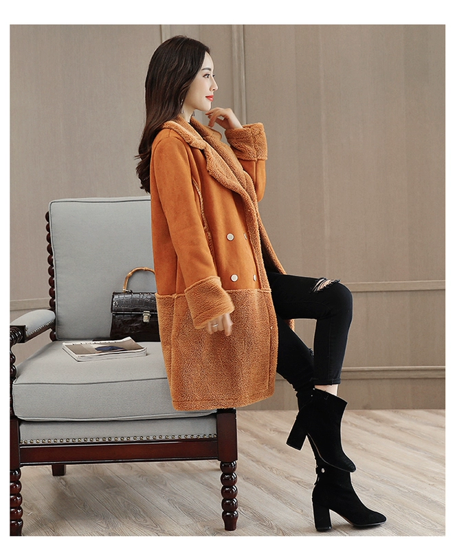 S Shen Yidu 2019 mùa thu mới của phụ nữ mùa xuân và mùa thu quần áo mùa xuân và mùa thu áo khoác len dài giữa mùa thu 1887 - Trung bình và dài Coat