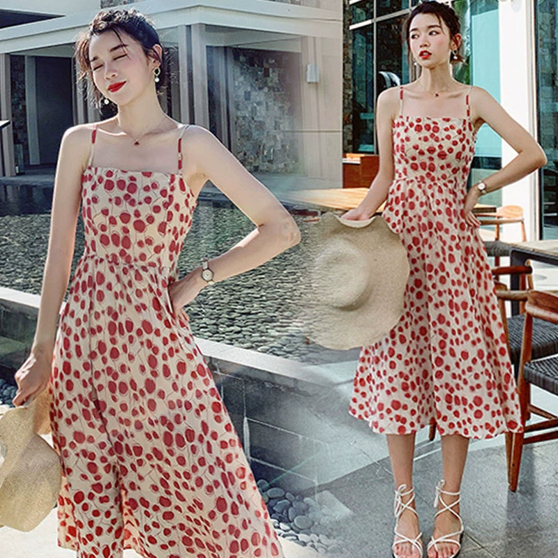 S deep Yidu mùa hè năm 2021 mới của phụ nữ mùa hè váy dài giữa thời trang váy hoa thời trang 8638 - Váy dài