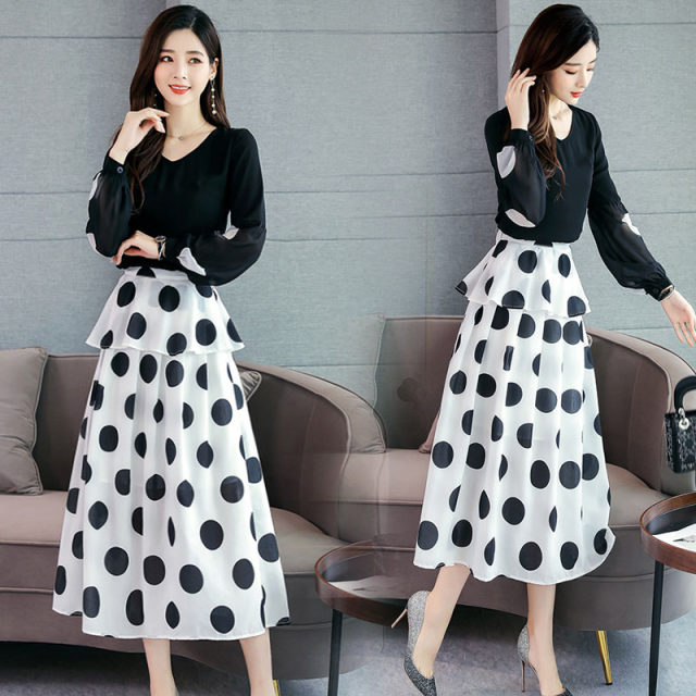 Deep Yidu 2020 summer new large size women's two-piece summer fashion top skirt skirt 1158