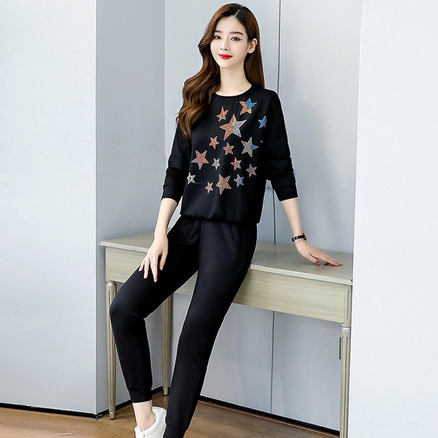 Shen Yidu 2022 spring and summer new women's two-piece fashion diamond-studded star-embellished casual suit 2026