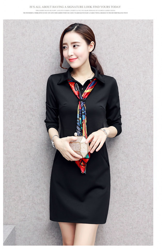 Xuân 2018 mới size lớn nữ xuân hè thu dài váy dài tay áo ren đầm 6912 dam maxi