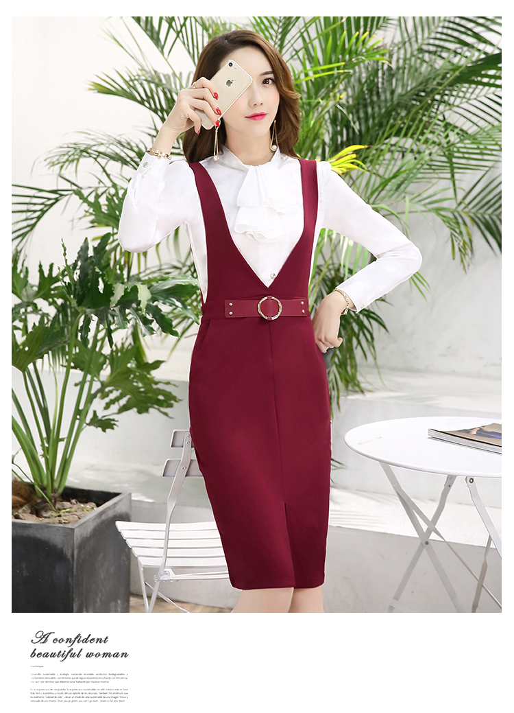 Sâu sắc 2018 mùa thu phong cách mới kích thước lớn mùa xuân và mùa thu mùa thu dài váy hoang dã dây đeo váy nữ 1701 váy len dài hàn quốc