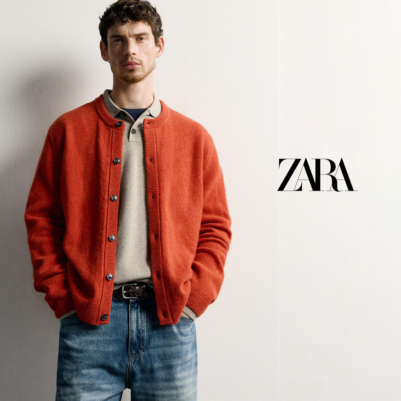 Direct Shipping Zara Knitwear Jacket Men's Round Neck Long Sleeve Button Cardigan Sweater Autumn Outerwear