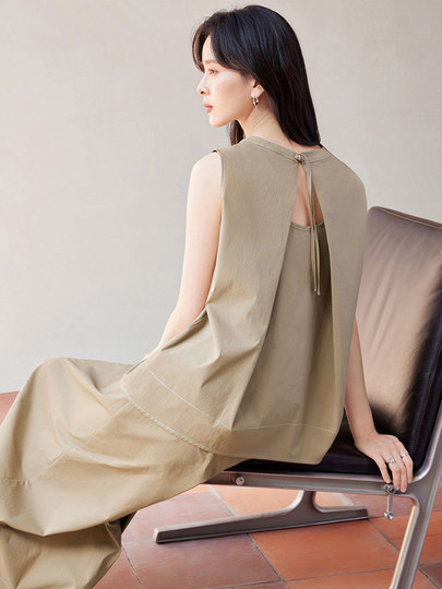 Dialogue Hot Style Back Hollow Shirt Suit Skirt Women 2025 Summer New Sleeveless Top Skirt Two-piece Set