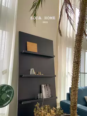 Medieval magazine rack large and small apartment living room solid wood bookshelf display black floor shelf simple newspaper rack