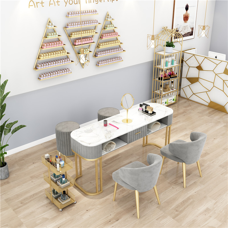 Nordic table and chair combination modern minimalist marble single double manicure table special price economical manicure table