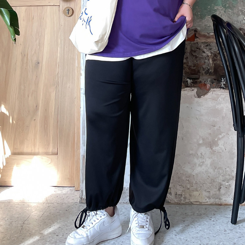 YUZI fish roe home spring new sports casual pants fat mm large size was thin drawstring leg pants loose long pants