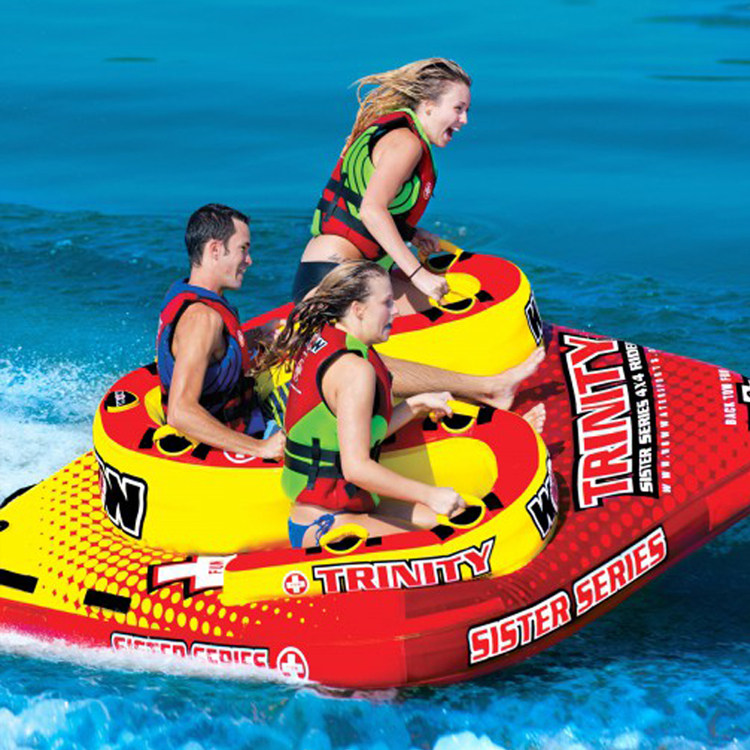 US imports WOW boat towed water inflatable hauling lap gas pad boat towed boat 4 seats on water inflatable sofa