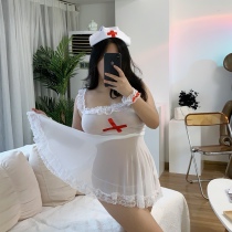 Fat Mm Big Code Love Lingerie Small Nurse Uniform Sexy Big Chest Passion Maid Suit Corner Color Play Maid Wave
